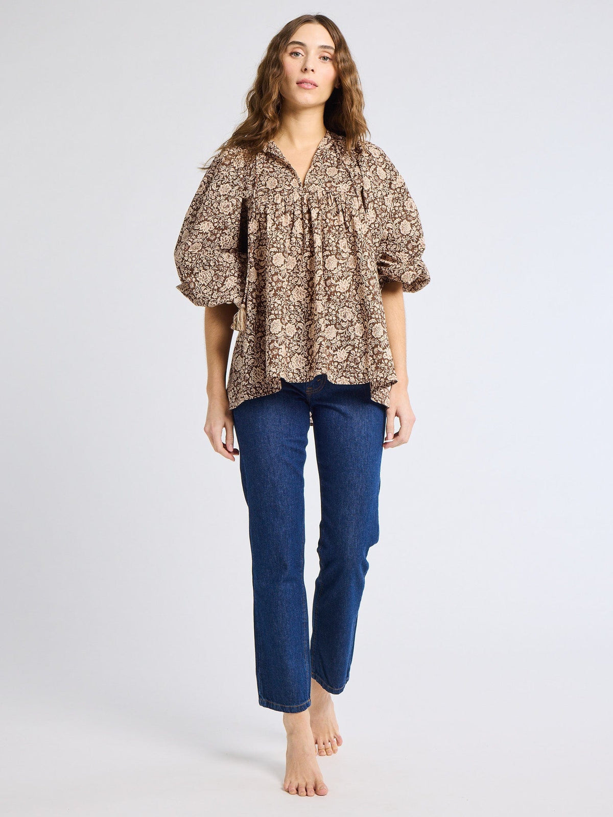 Charlie Top in Cocoa Floral