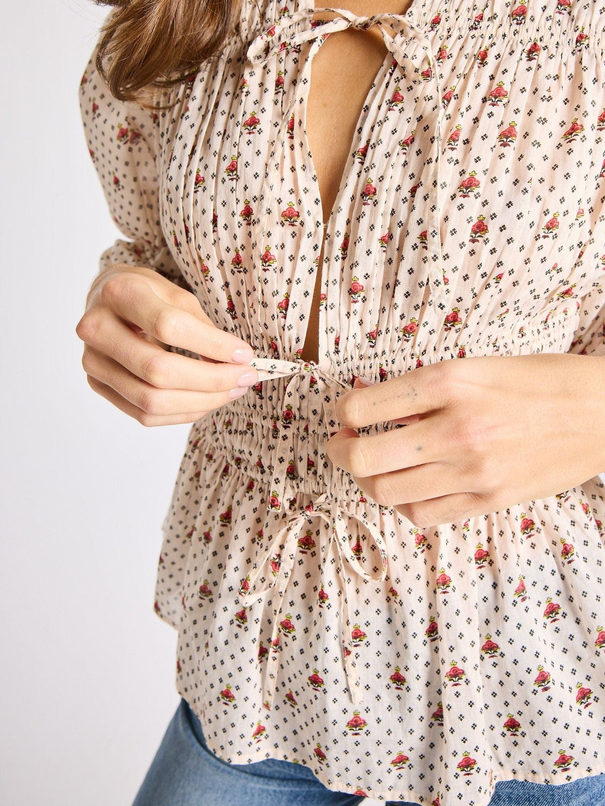 Ella Top in Blush Foulard