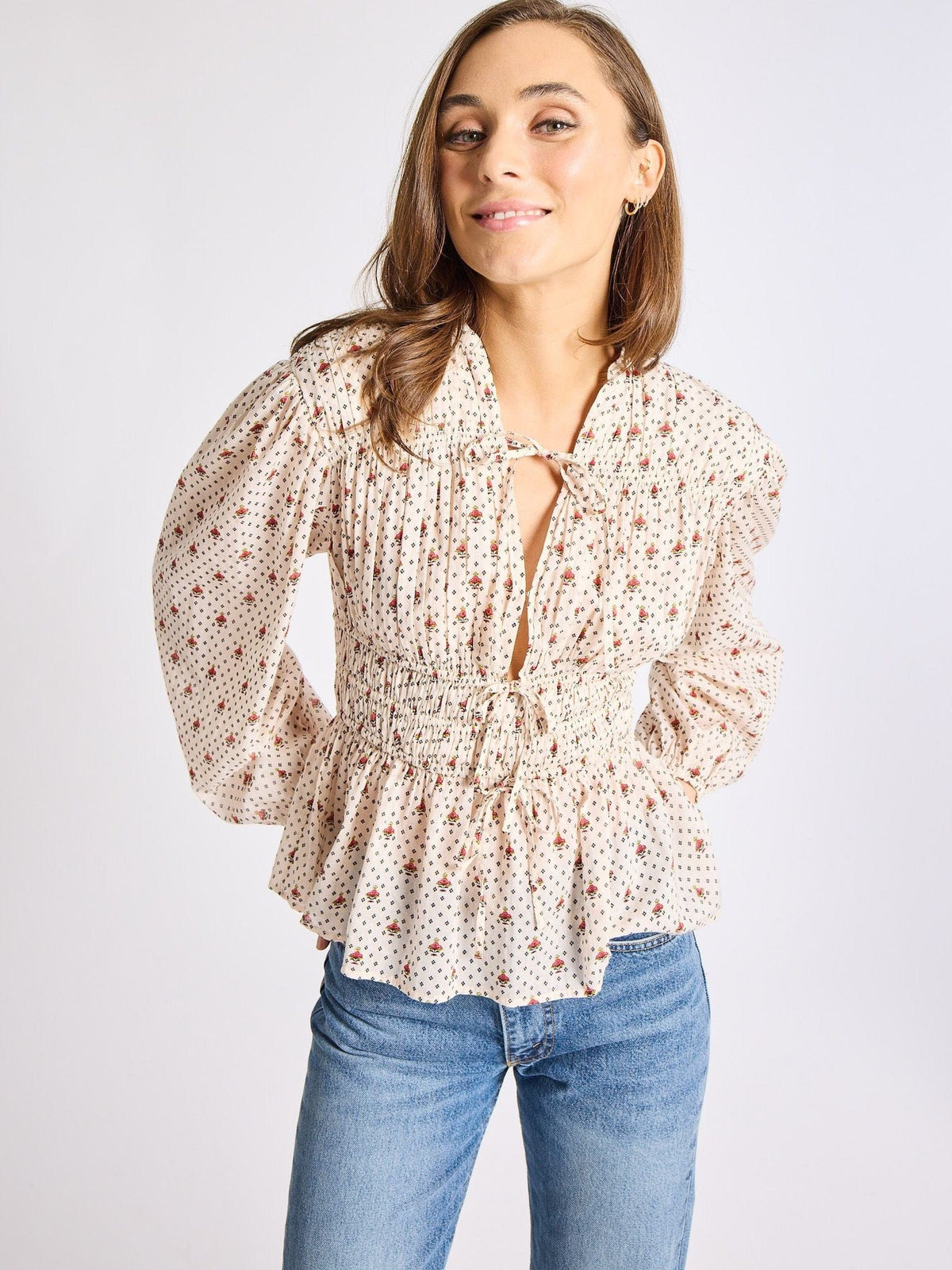 Ella Top in Blush Foulard