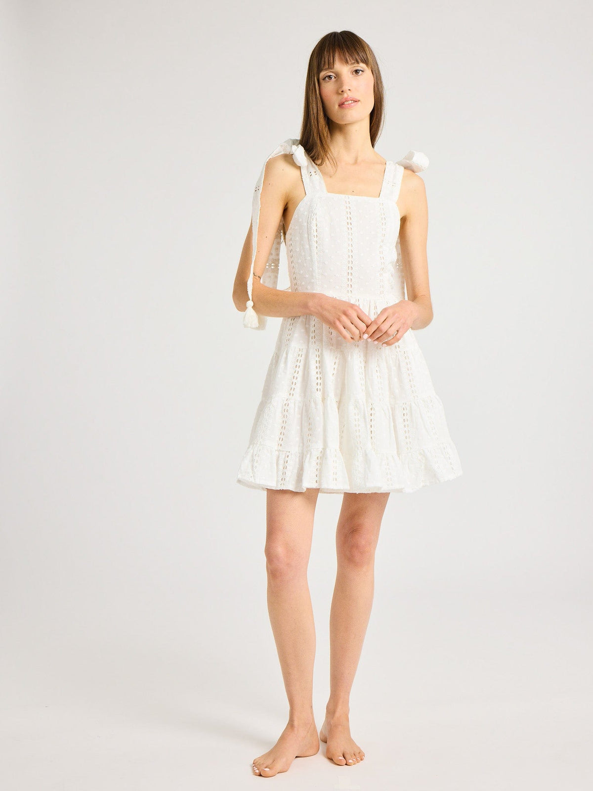 Molly Dress in White Eyelet