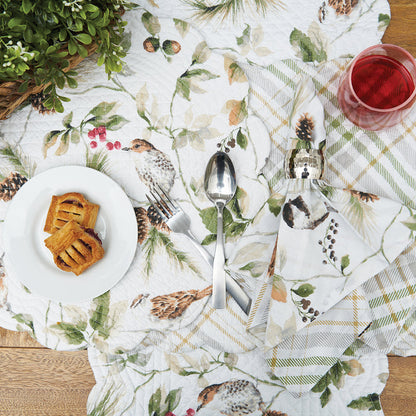 Mira Songbird Table Linens table linens displayed as a coordinated tabletop setting.