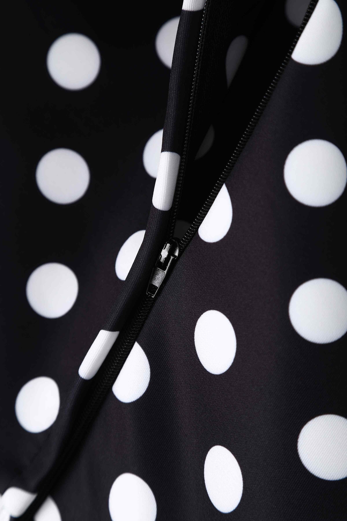 Beverly Monochrome Polka Dot Off Shoulder Dress