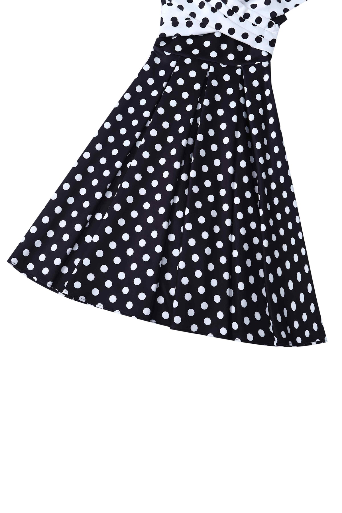 Beverly Monochrome Polka Dot Off Shoulder Dress