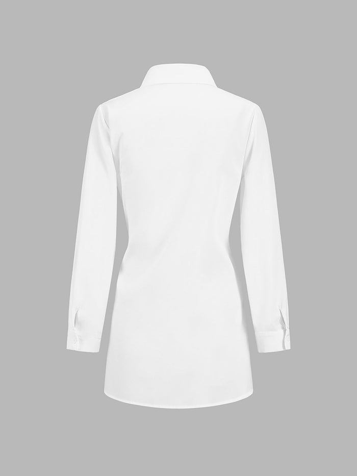 Monroe | Women's Tie Waist Button Down Long Sleeve Shirt Blouse