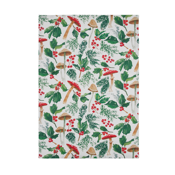 A Mushroom Meadow Printed Kitchen Towel.