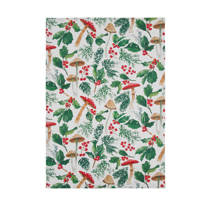 A Mushroom Meadow Printed Kitchen Towel.