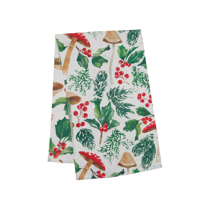 A Mushroom Meadow Printed Kitchen Towel.
