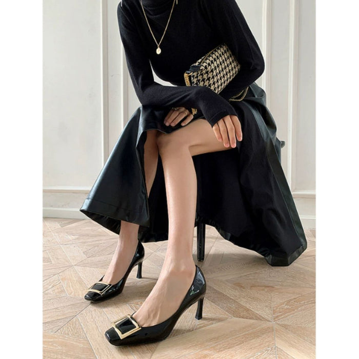 Narella™ | Elegant Heeled Sandals with Metallic Accent