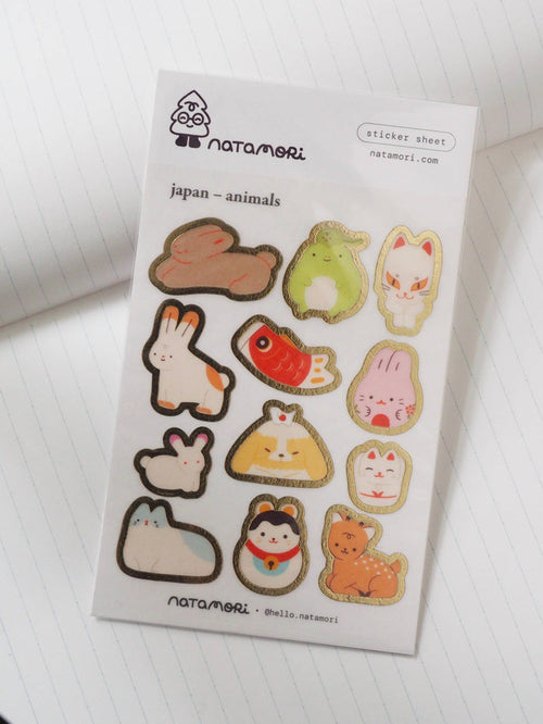 Natamori - Japan – Animals • Washi Foil Sticker Sheet