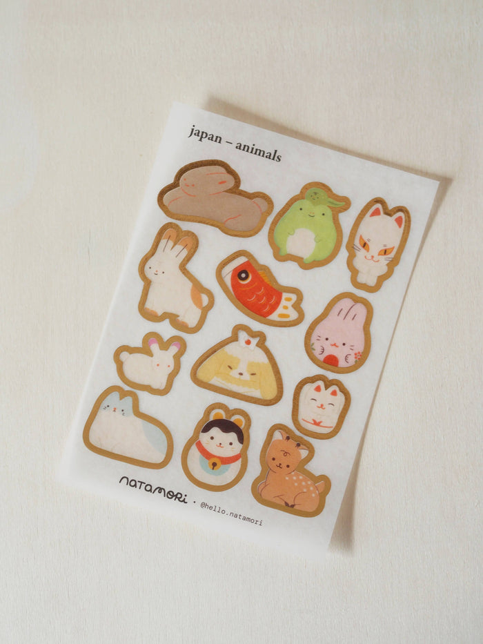 Natamori - Japan – Animals • Washi Foil Sticker Sheet