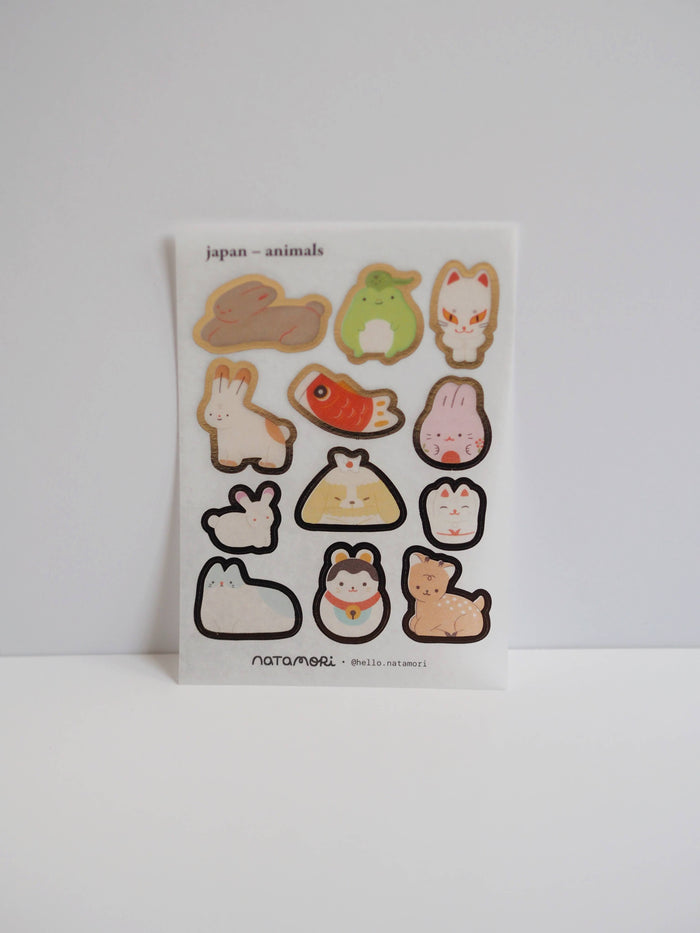 Natamori - Japan – Animals • Washi Foil Sticker Sheet