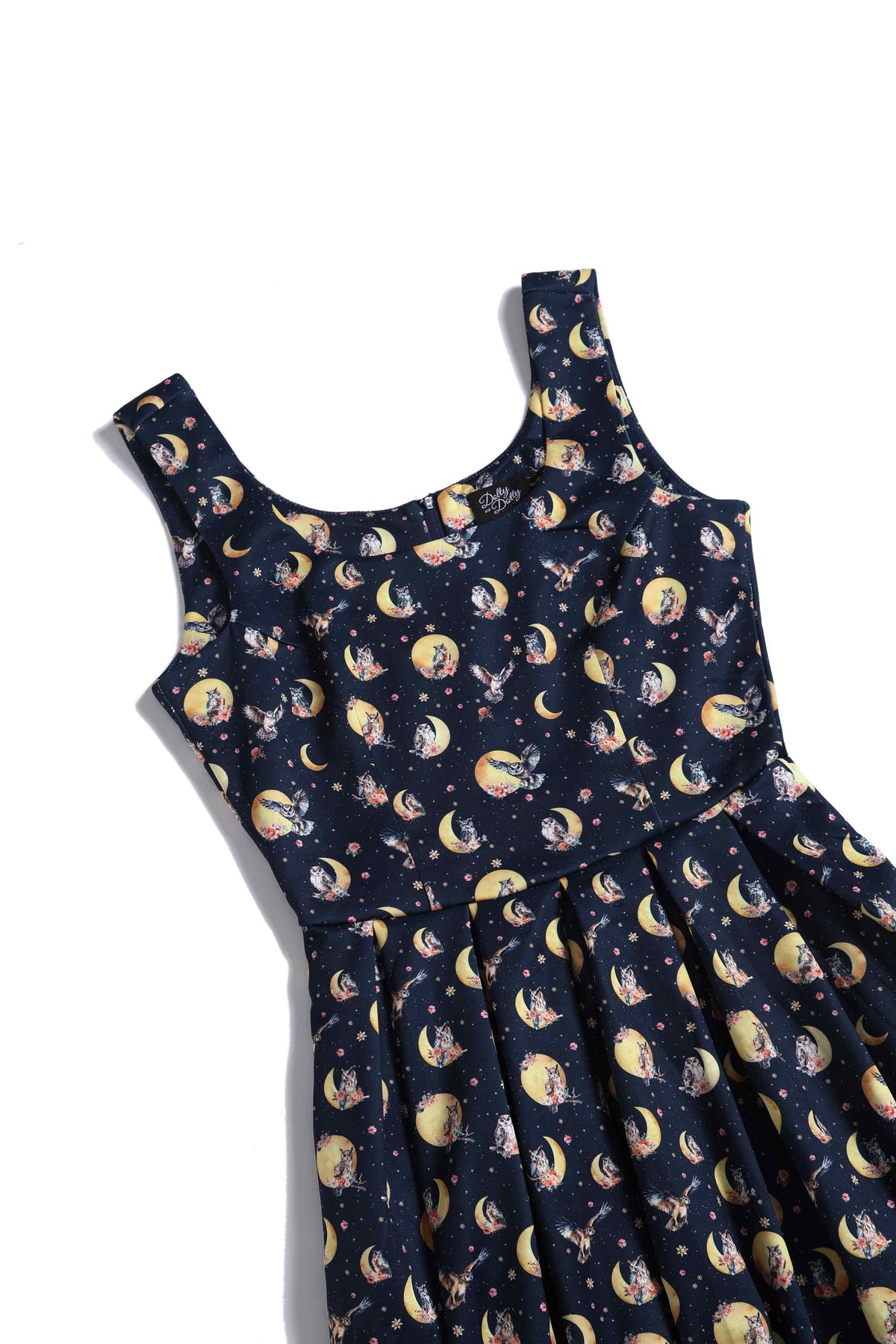 Amanda Navy Blue Night Owl Swing Dress