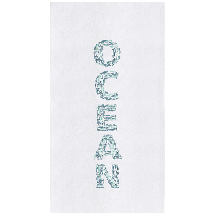 A Ocean Flour Sack Kitchen Towel.