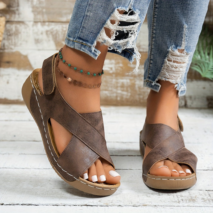 Olive | Women's Platform Cushioned Wedge Sandals