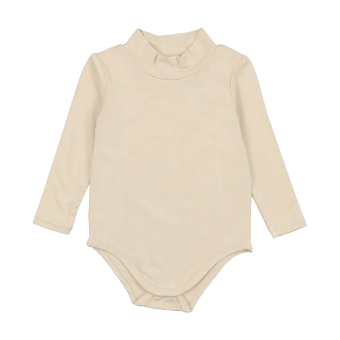 onesie l/s bamboo mockneck  - natural