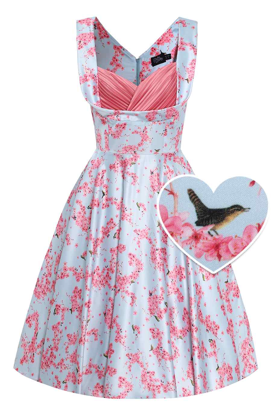 Grace Pastel Cherry Blossom Pleated Bust Dress