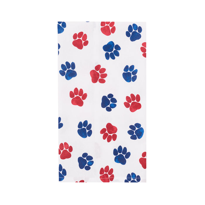 A Patriotic Paw Printed Kitchen Towel.