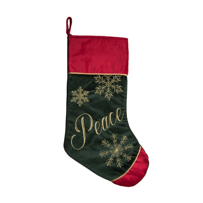 A Peace Snowflake Stocking.