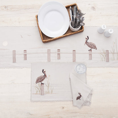 Pelican Bay Table Linens table linens displayed as a coordinated tabletop setting.