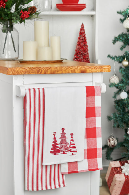 A Peppermint Forest Flour Sack Kitchen Towel.