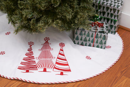 A Peppermint Forest Tree Skirt.