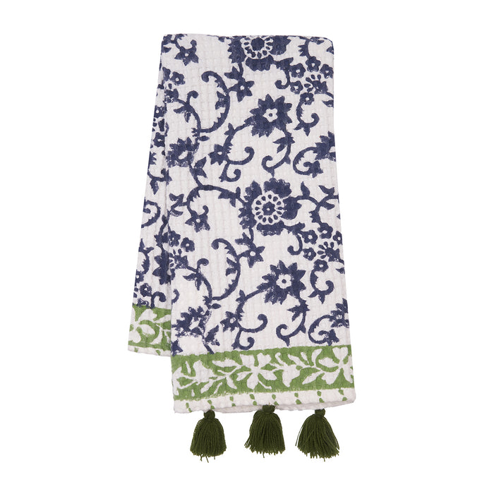 A piedmont eclipse block printed towel.