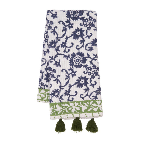 A piedmont eclipse block printed towel.