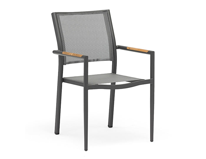 Polo Dining Arm Chair - White - Aluminum - - Greathouse