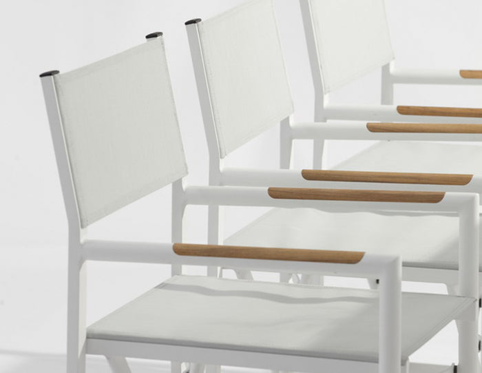 Polo Dining Arm Chair - White - Aluminum - - Greathouse