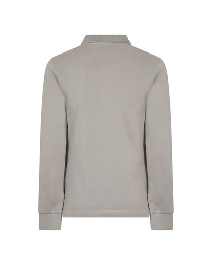 polo l/s logo emblem - grey melange