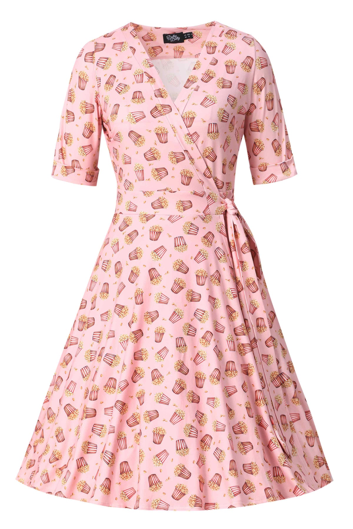 Matilda Popcorn Wrap Dress In Light Pink