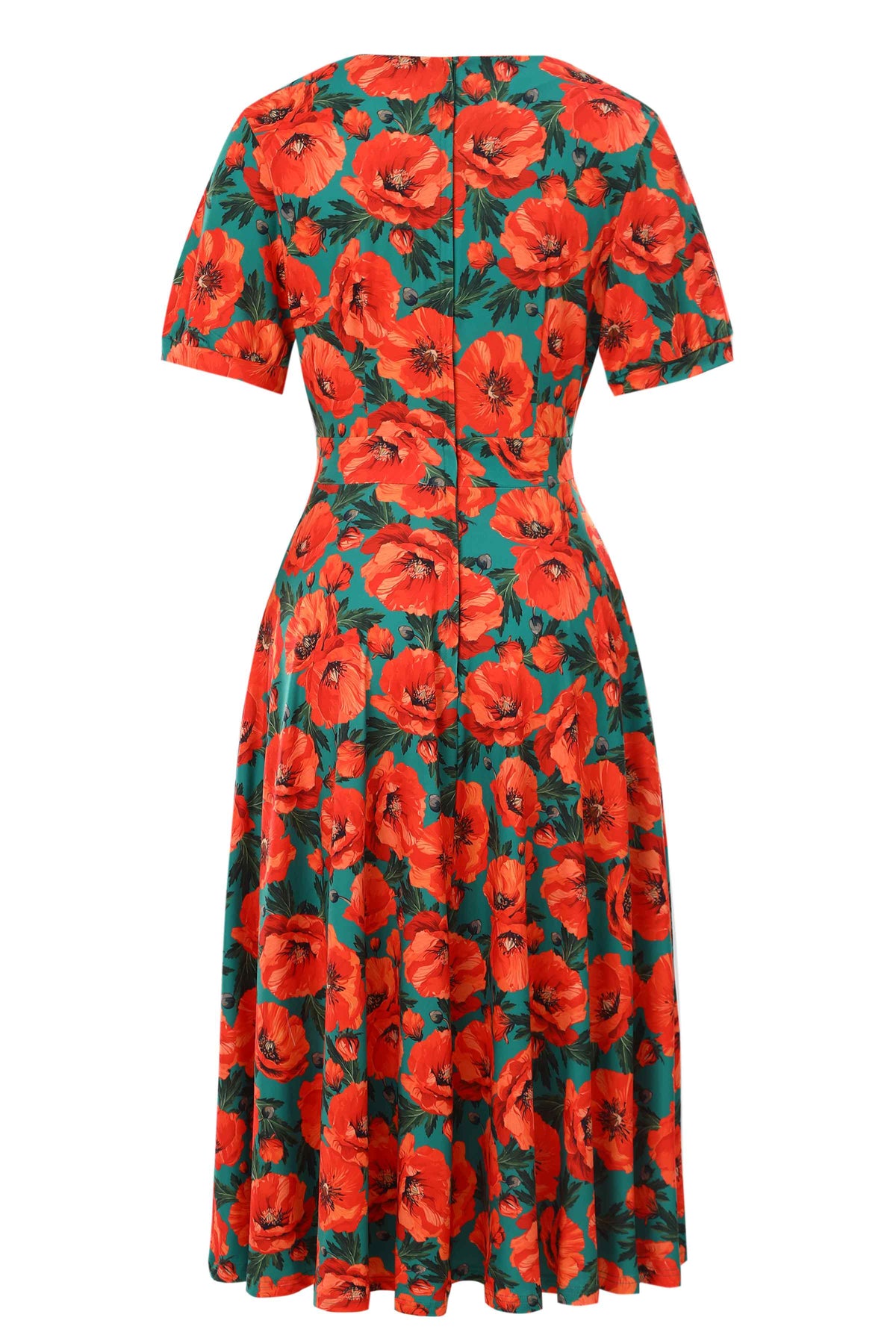 Julia Poppy Midi Dress In Teal