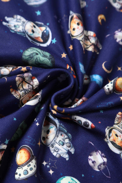Brenda Purple Astronaut Cat In Space Flared Dress