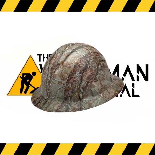 Pyramex Ridgeline full brim hard hat with a matte graphite hydro dipped finish.