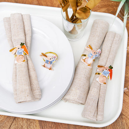 A Rabbit & Carrot Napkin Ring, Set of 4.
