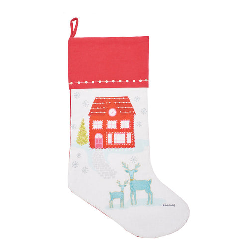 A Red House & Deer Stocking.