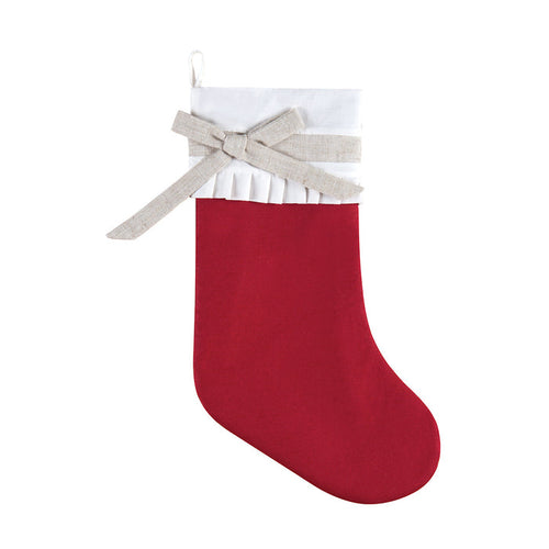 A Red Linen Holiday Stocking.