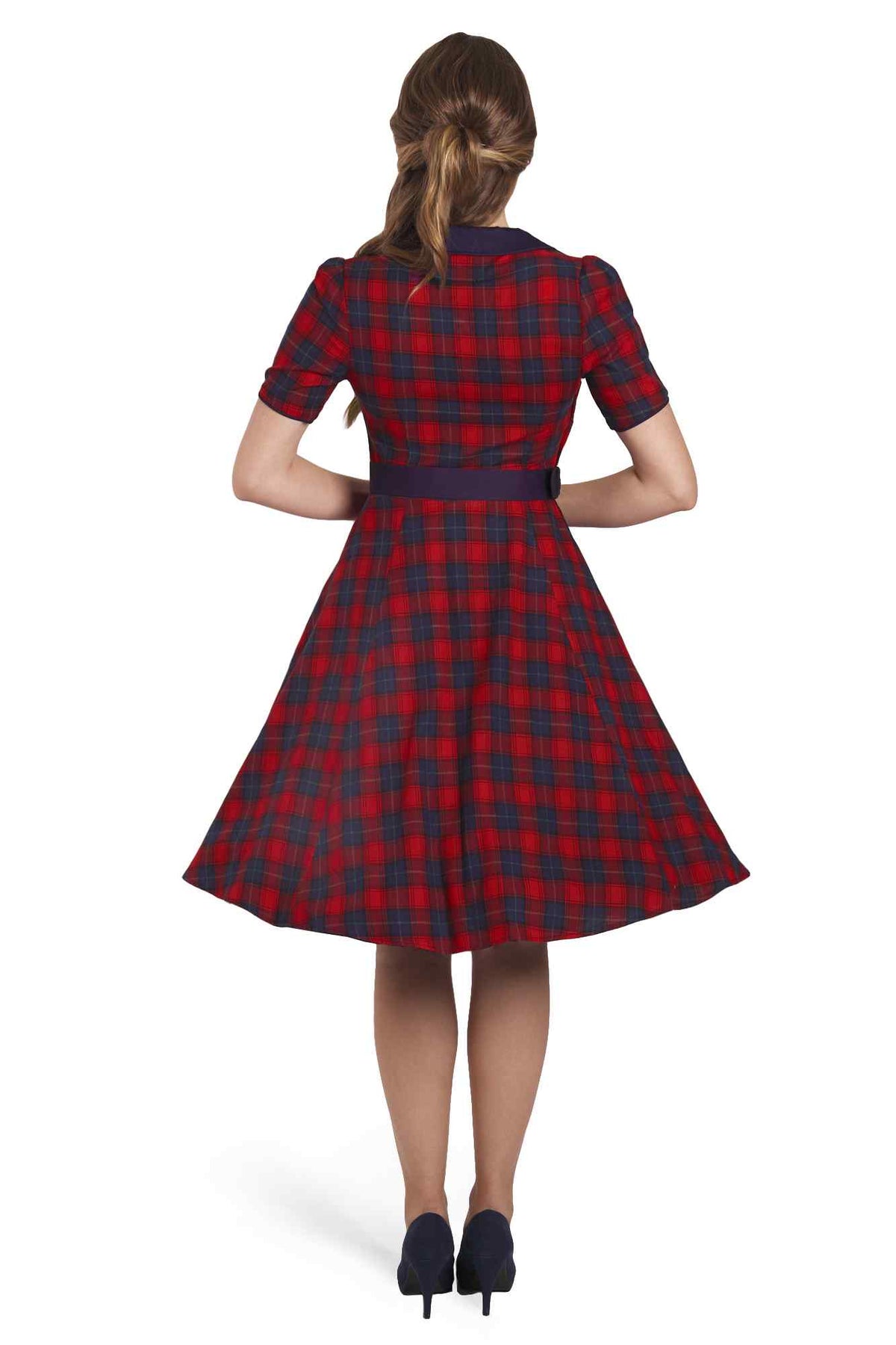 Penelope Red Tartan Shirt Dress