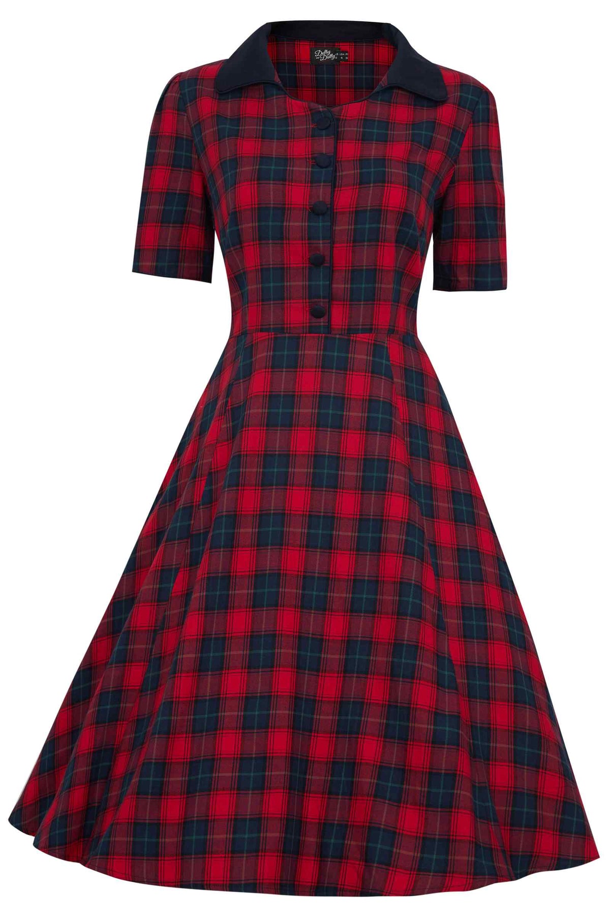 Penelope Red Tartan Shirt Dress