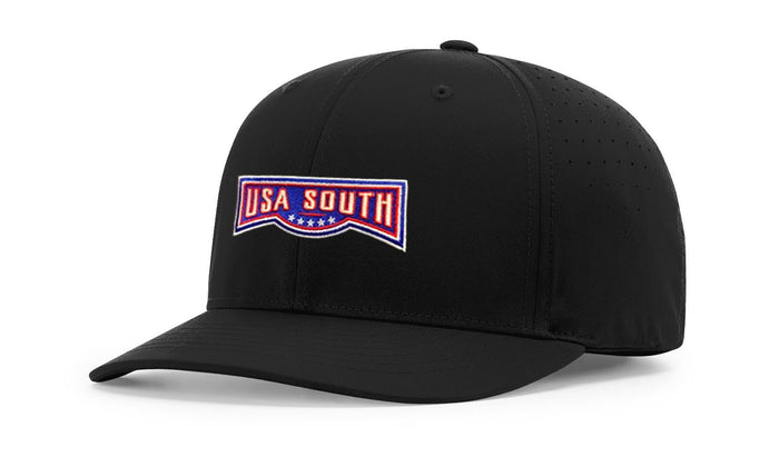 Richardson 743 Black 6-Stitch Performance Ignite LT Umpire Hat (USA South)