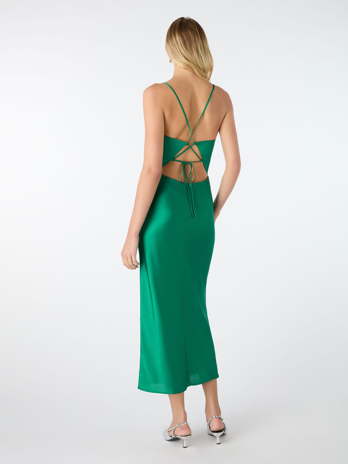 Riviera Midi Dress in Viridian Green