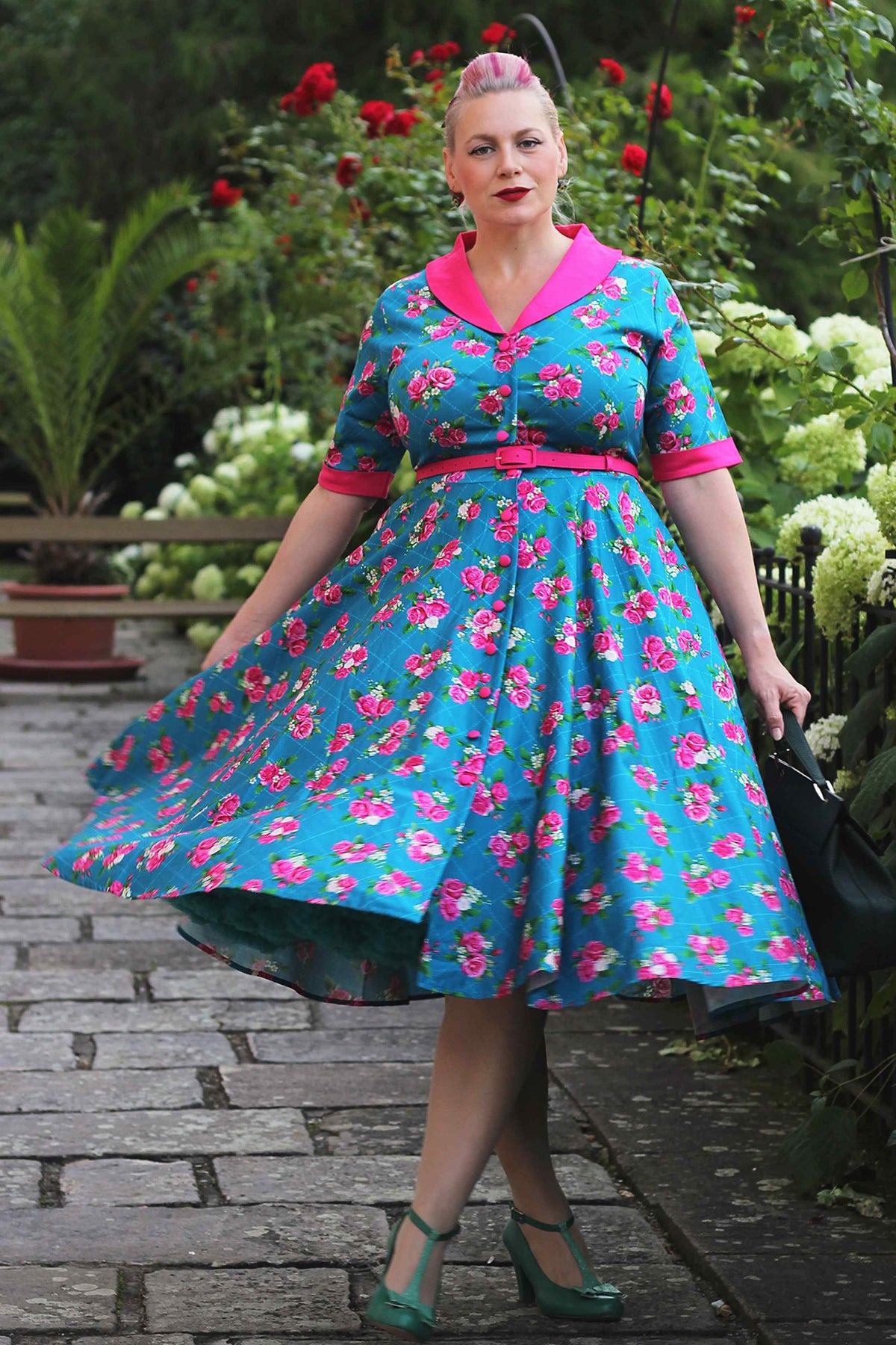 Mollie Rose Full Circle Shirt Dress In Blue