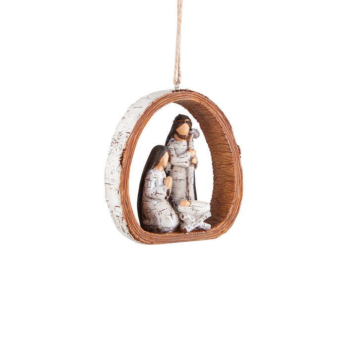 A Rustic Nativity Ornament.