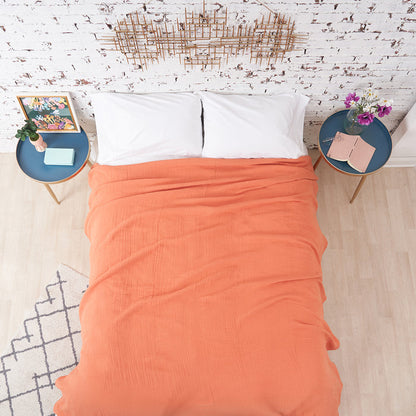 A ryker coverlet displayed on a bed.