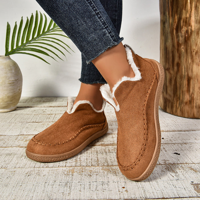 Sab™ | Warm Fur Lined Slip-On Ankle Boots with Anti-slip Thick Sole