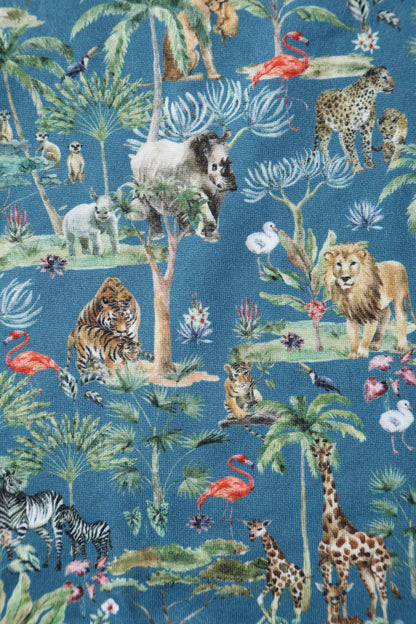 Billie Safari Animal Blue Long Sleeved Dress