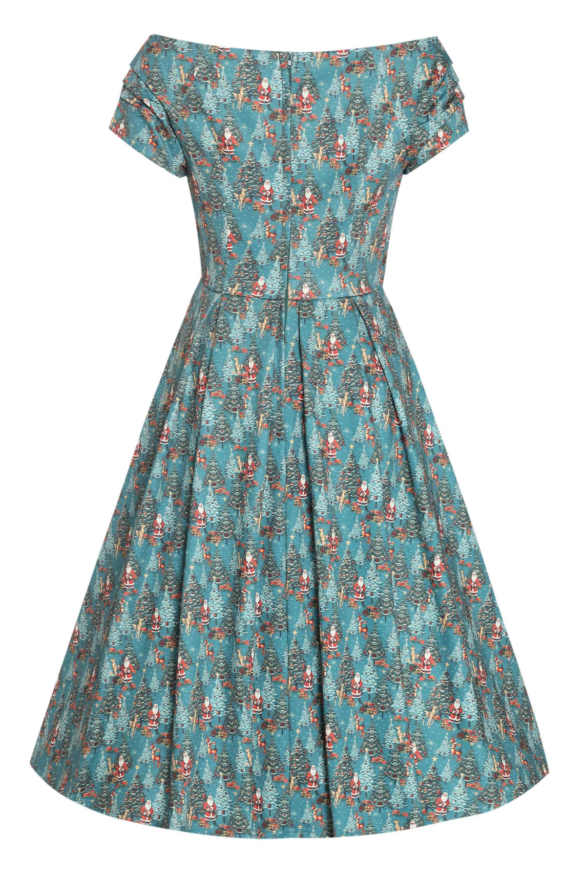 Lily Santa & Reindeer Green Circle Dress