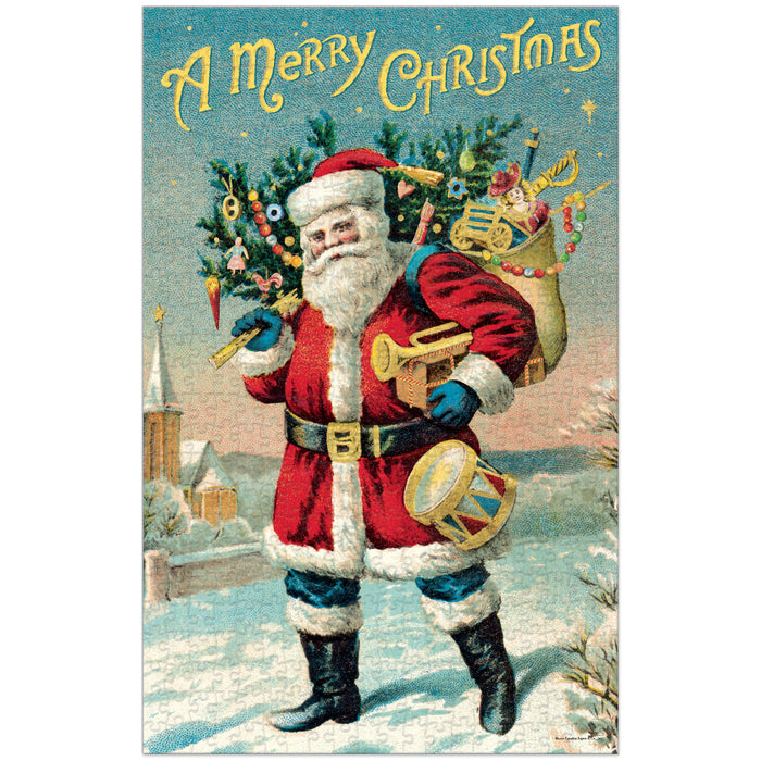 Santa Claus 500 Piece Puzzle with family fun images by Cavallini Papers & Co.
