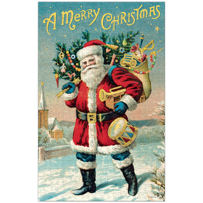 Santa Claus 500 Piece Puzzle with family fun images by Cavallini Papers & Co.