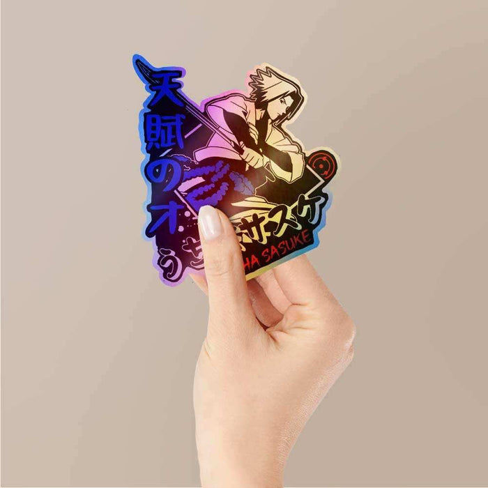 Sasuke Uchiha Holographic Stickers - Holographic stickers | STICK IT UP